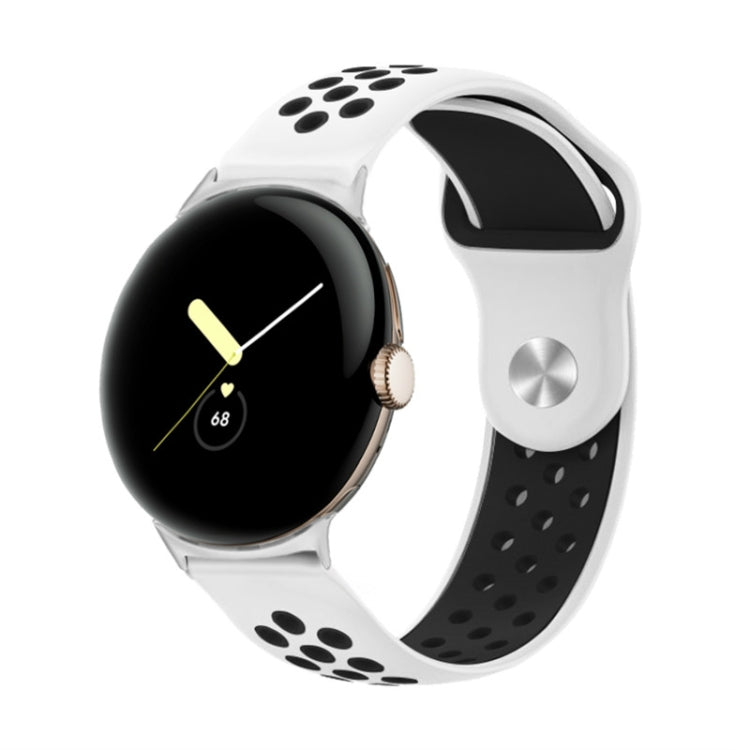 For Google Pixel Watch Two-color Reverse Buckle Silicone Watch Band