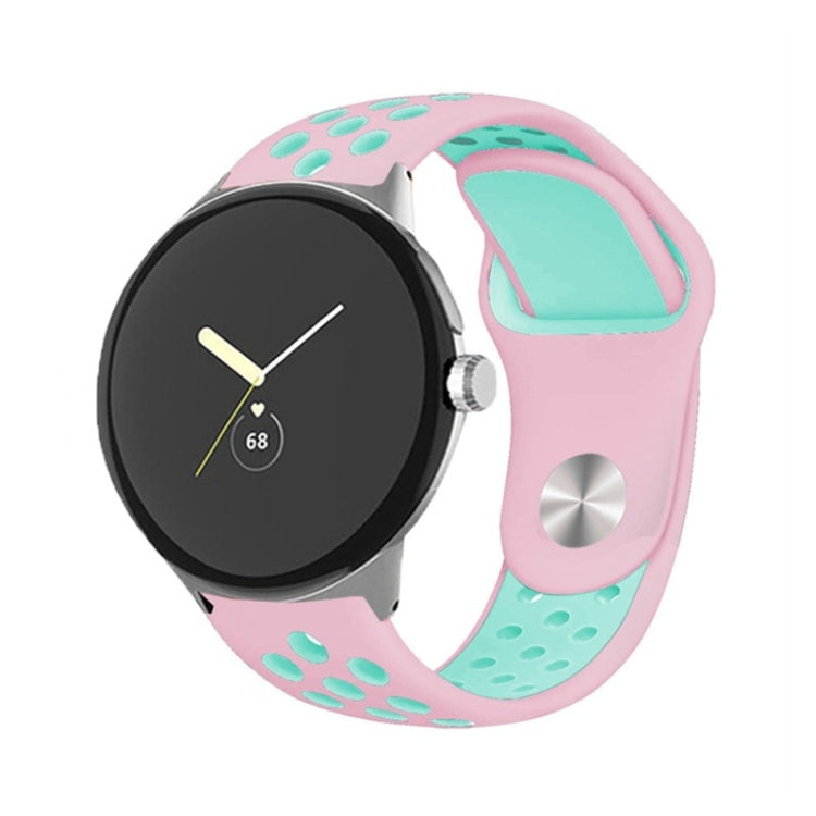 For Google Pixel Watch Two-color Reverse Buckle Silicone Watch Band