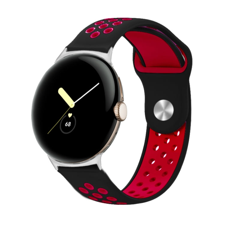 For Google Pixel Watch Two-color Reverse Buckle Silicone Watch Band