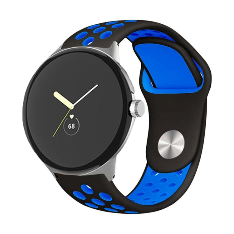 For Google Pixel Watch Two-color Reverse Buckle Silicone Watch Band