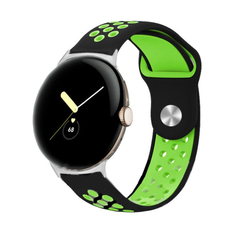 For Google Pixel Watch Two-color Reverse Buckle Silicone Watch Band