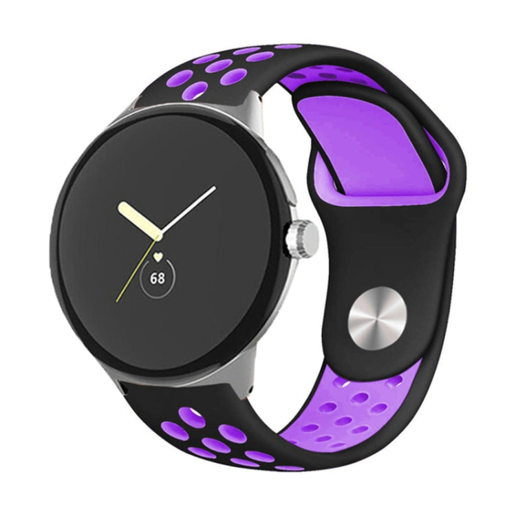 For Google Pixel Watch Two-color Reverse Buckle Silicone Watch Band