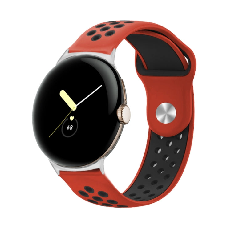 For Google Pixel Watch Two-color Reverse Buckle Silicone Watch Band