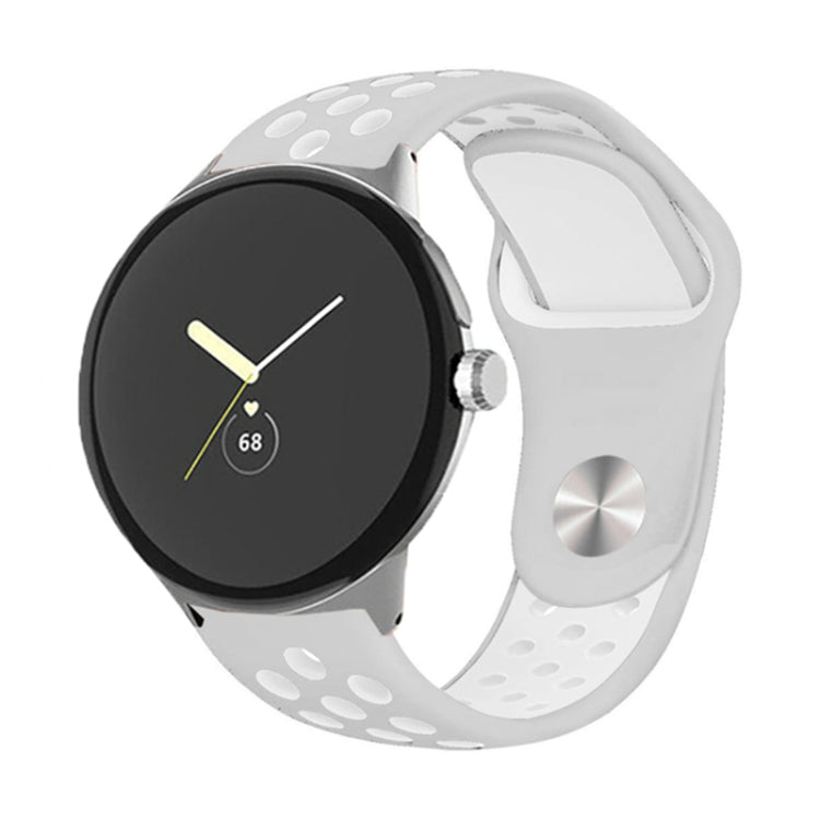 For Google Pixel Watch Two-color Reverse Buckle Silicone Watch Band