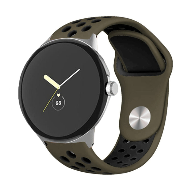 For Google Pixel Watch Two-color Reverse Buckle Silicone Watch Band