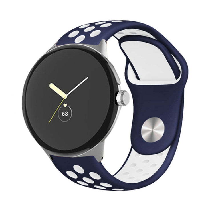 For Google Pixel Watch Two-color Reverse Buckle Silicone Watch Band