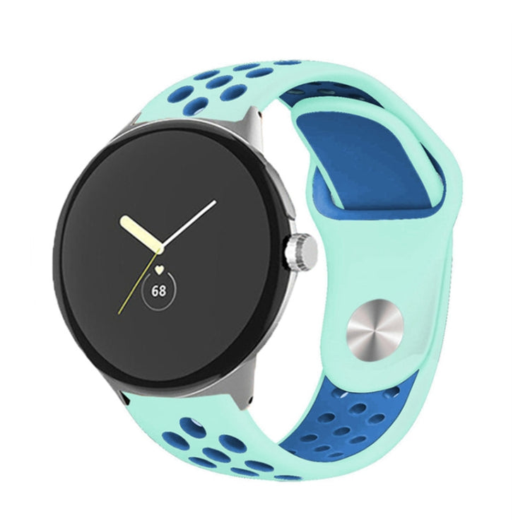 For Google Pixel Watch Two-color Reverse Buckle Silicone Watch Band