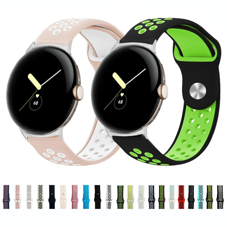 For Google Pixel Watch Two-color Reverse Buckle Silicone Watch Band