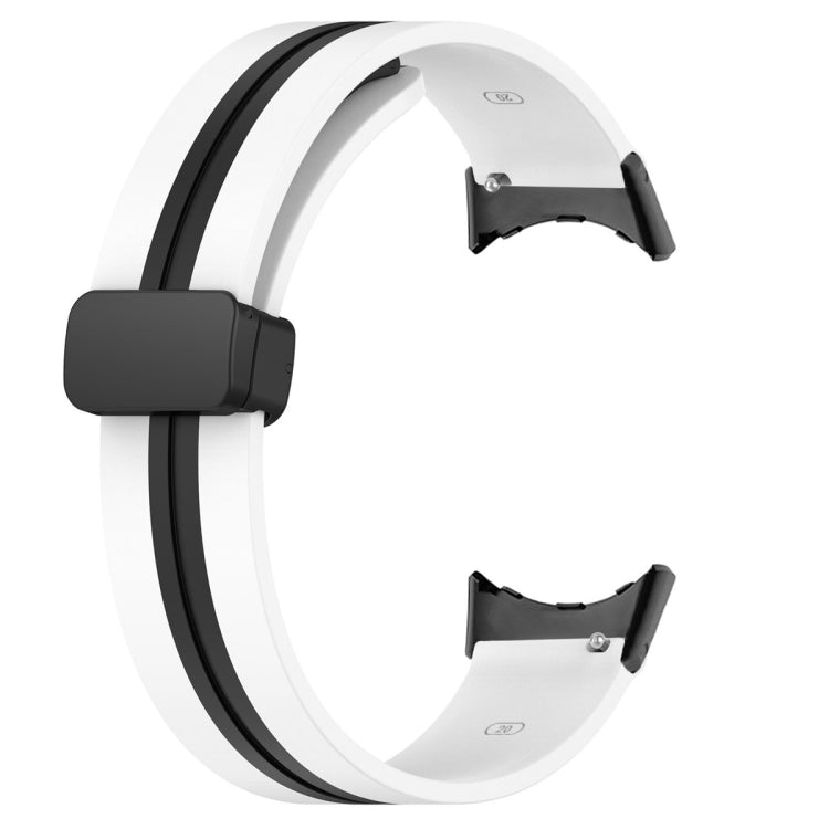 For Google Pixel Watch Two-color Folding Buckle Silicone Watch Band