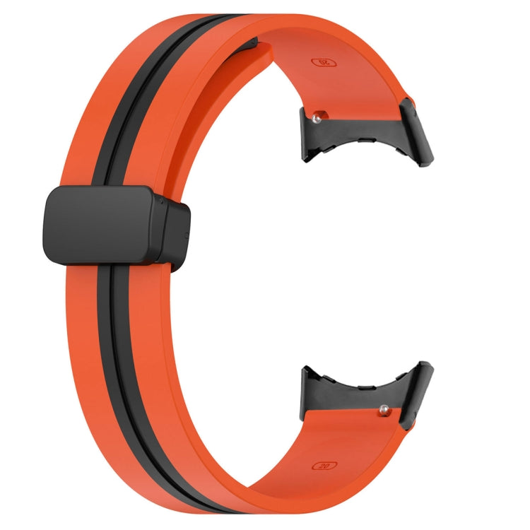 For Google Pixel Watch Two-color Folding Buckle Silicone Watch Band
