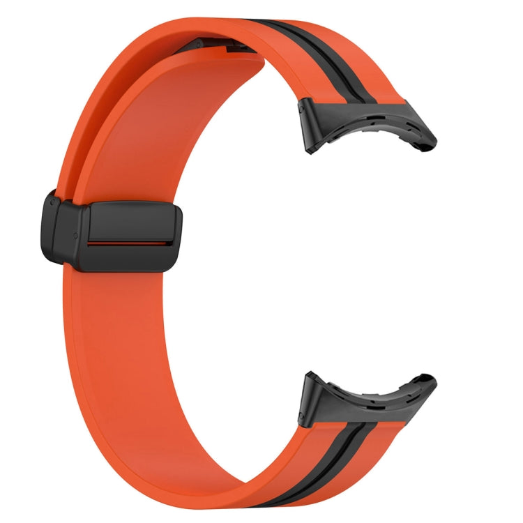 For Google Pixel Watch Two-color Folding Buckle Silicone Watch Band