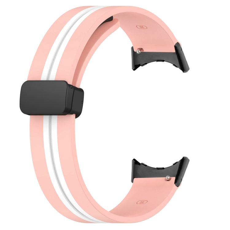 For Google Pixel Watch Two-color Folding Buckle Silicone Watch Band