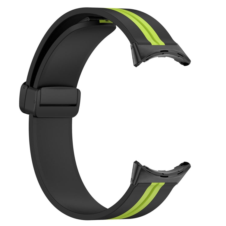 For Google Pixel Watch Two-color Folding Buckle Silicone Watch Band
