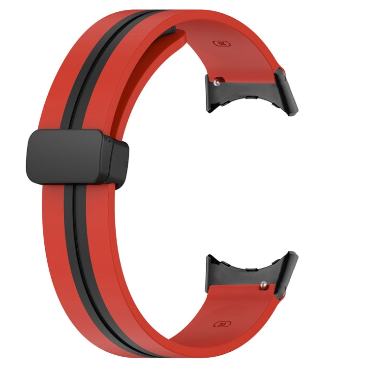 For Google Pixel Watch Two-color Folding Buckle Silicone Watch Band