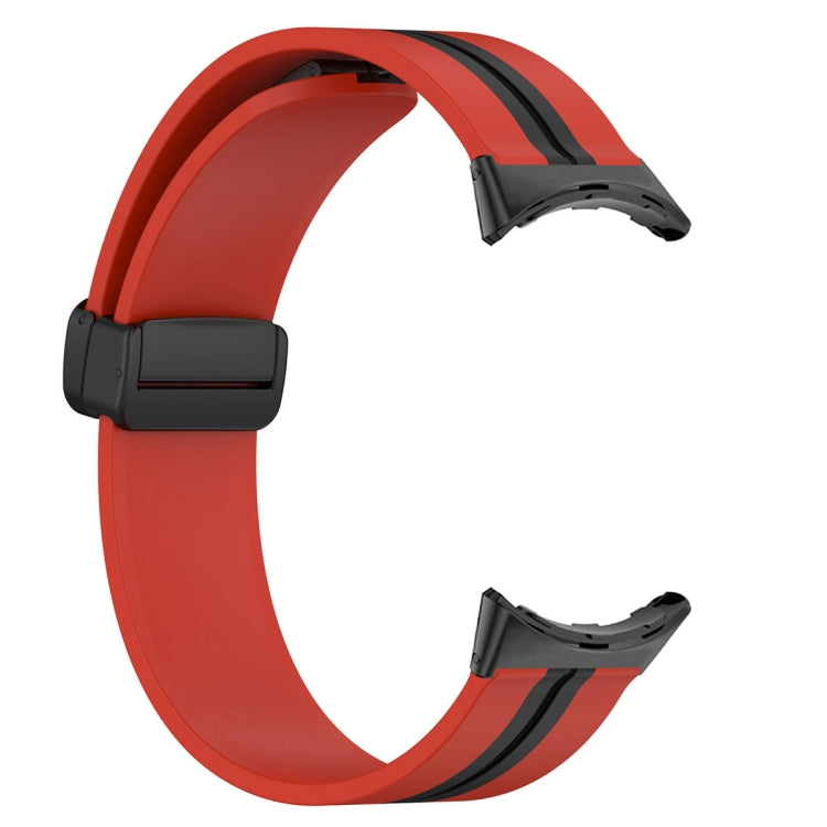 For Google Pixel Watch Two-color Folding Buckle Silicone Watch Band