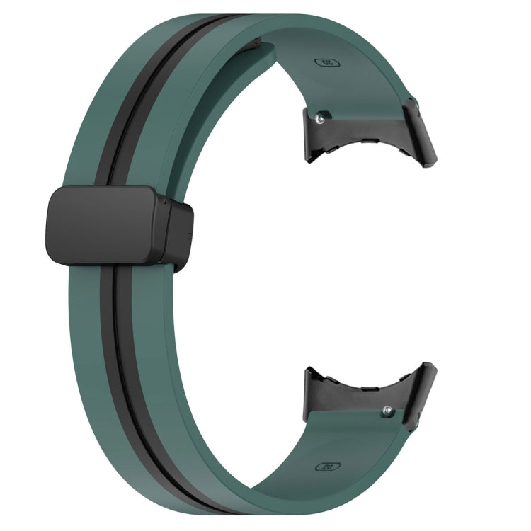 For Google Pixel Watch Two-color Folding Buckle Silicone Watch Band