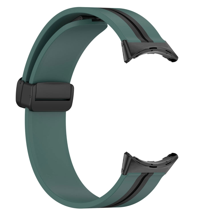 For Google Pixel Watch Two-color Folding Buckle Silicone Watch Band