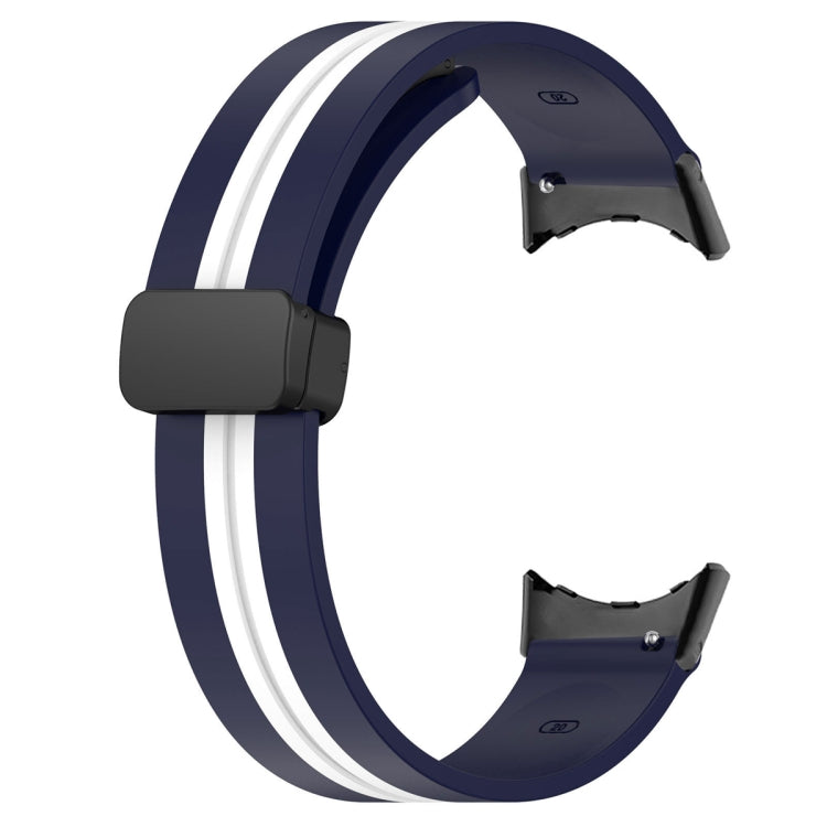 For Google Pixel Watch Two-color Folding Buckle Silicone Watch Band