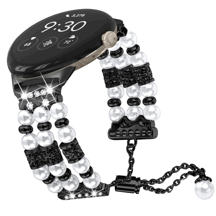 For Google Pixel Watch Pearl Half Bracelet Watch Band