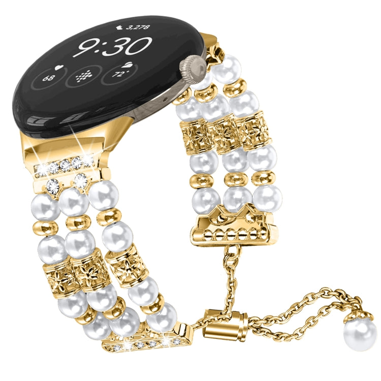 For Google Pixel Watch Pearl Half Bracelet Watch Band
