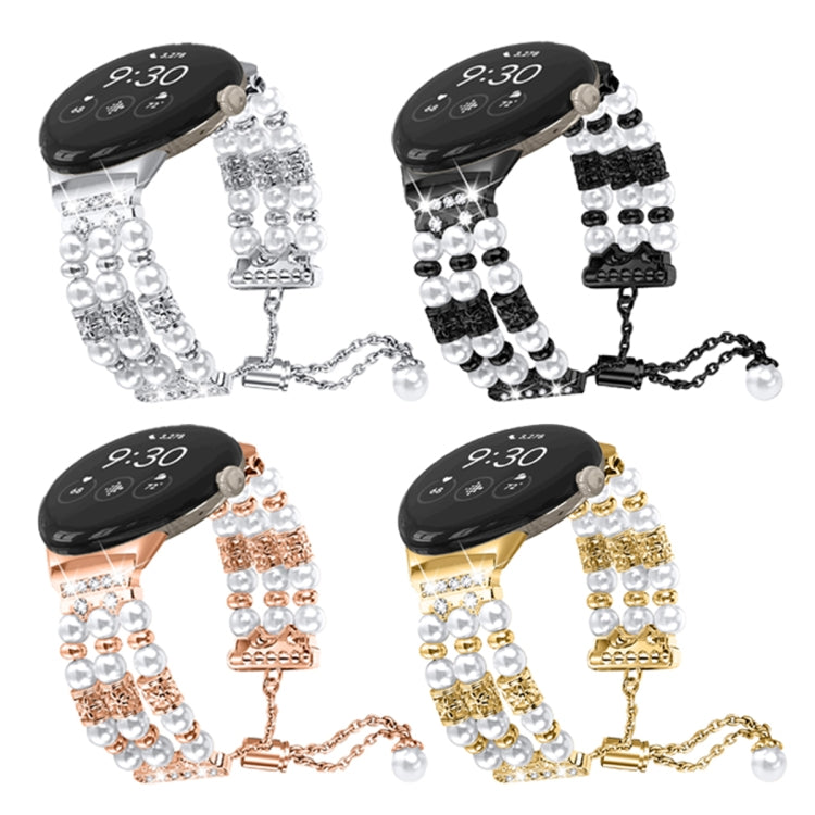 For Google Pixel Watch Pearl Half Bracelet Watch Band