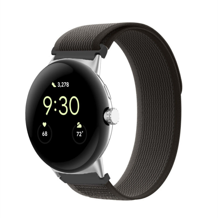 For Google Pixel Watch Loop Silver Connector Nylon Watch Band