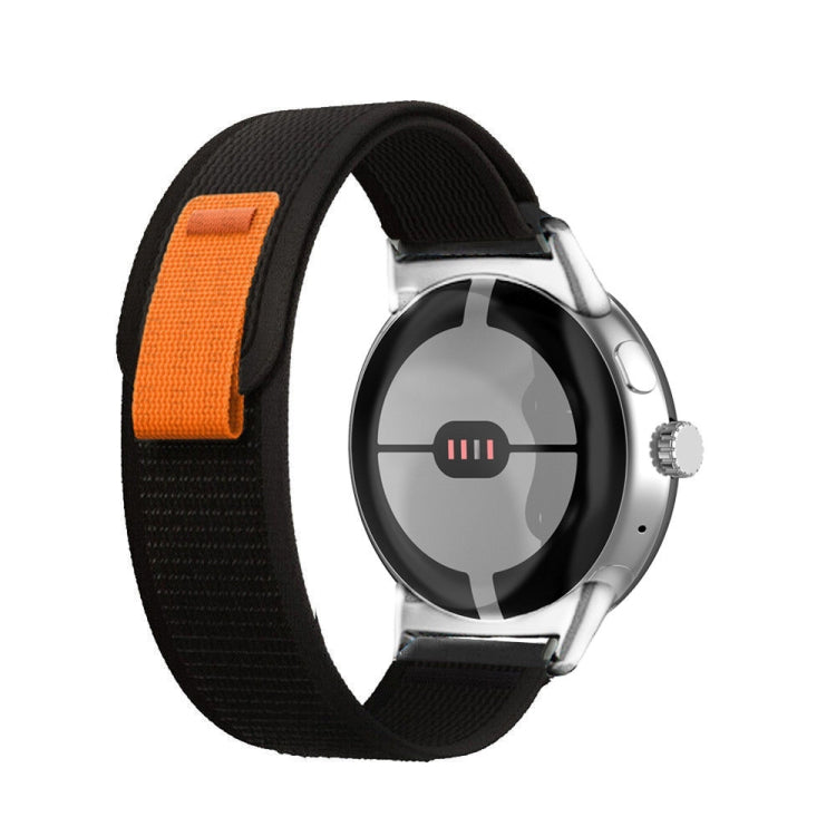 For Google Pixel Watch Loop Silver Connector Nylon Watch Band