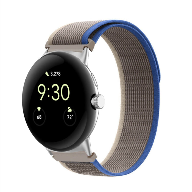 For Google Pixel Watch Loop Silver Connector Nylon Watch Band