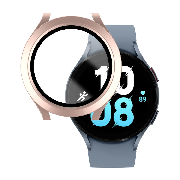 For Samsung Galaxy Watch5 / Watch4  44mm PC + Tempered Glass Film Waterproof Watch Case