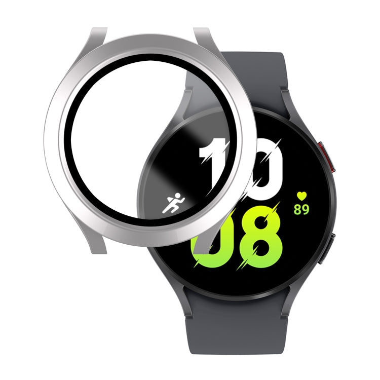 For Samsung Galaxy Watch5 / Watch4  44mm PC + Tempered Glass Film Waterproof Watch Case