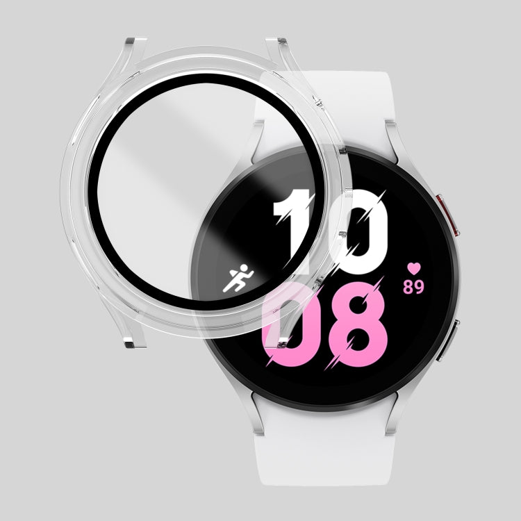 For Samsung Galaxy Watch5 / Watch4  44mm PC + Tempered Glass Film Waterproof Watch Case