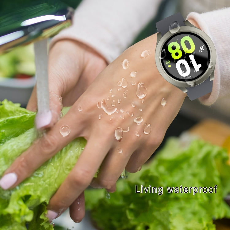 For Samsung Galaxy Watch5 / Watch4  44mm PC + Tempered Glass Film Waterproof Watch Case