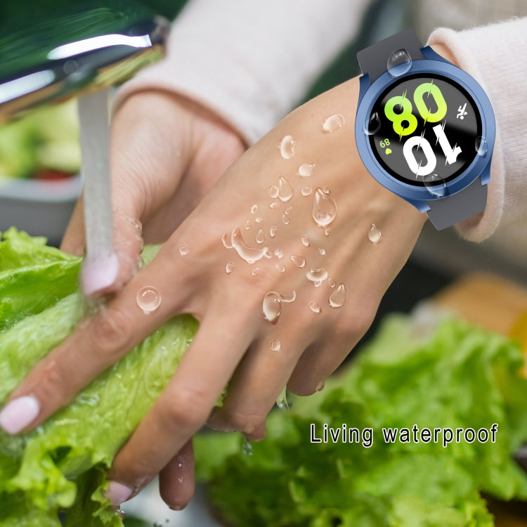 For Samsung Galaxy Watch5 / Watch4  44mm PC + Tempered Glass Film Waterproof Watch Case