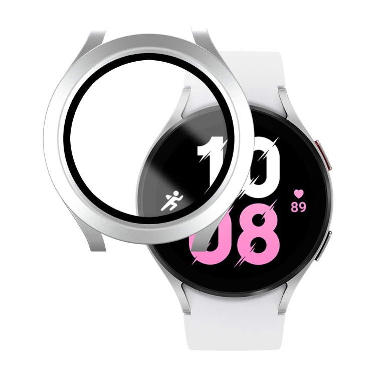 For Samsung Galaxy Watch5 / Watch4  44mm PC + Tempered Glass Film Waterproof Watch Case