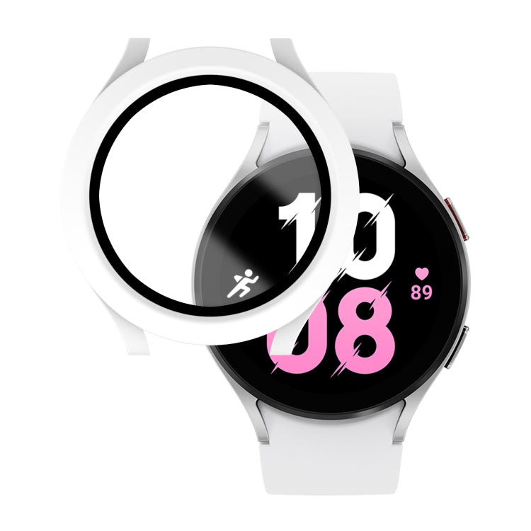 For Samsung Galaxy Watch5 / Watch4  44mm PC + Tempered Glass Film Waterproof Watch Case