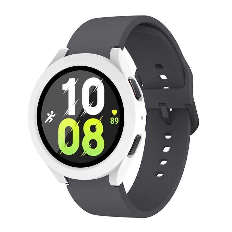 For Samsung Galaxy Watch5 / Watch4  44mm PC + Tempered Glass Film Waterproof Watch Case