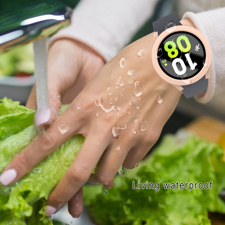 For Samsung Galaxy Watch5 / Watch4  44mm PC + Tempered Glass Film Waterproof Watch Case