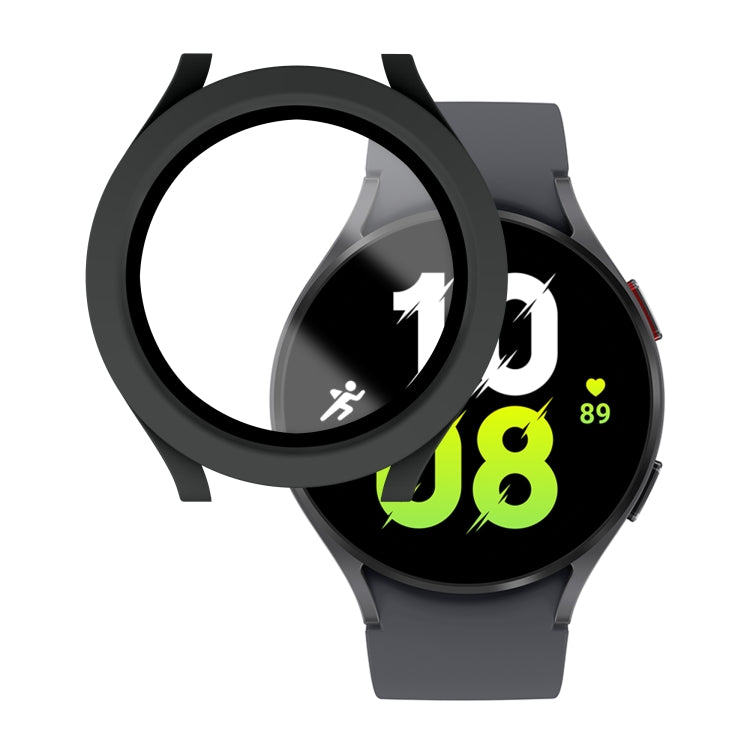 For Samsung Galaxy Watch5 / Watch4  44mm PC + Tempered Glass Film Waterproof Watch Case