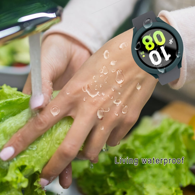 For Samsung Galaxy Watch5 / Watch4  40mm PC + Tempered Glass Film Waterproof Watch Case
