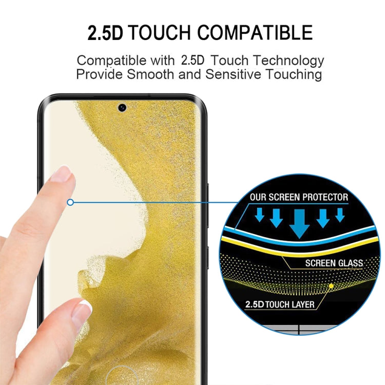 For Samsung Galaxy S22+ 5G 2pcs 3D Curved Edge Full Screen Tempered Glass Film with 2pcs Lens Protector