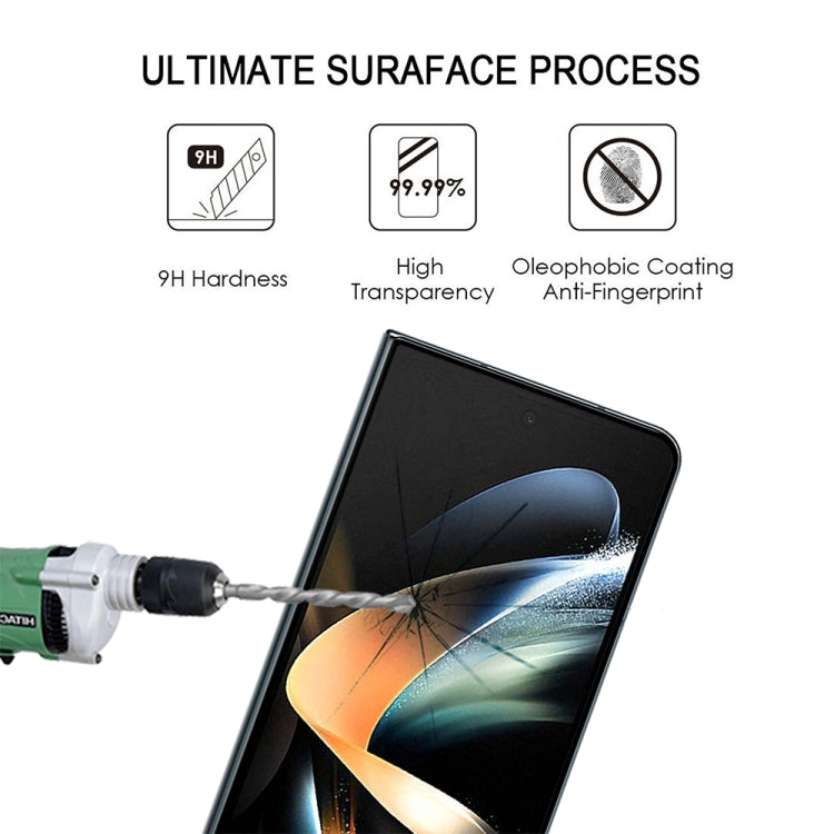 For Samsung Galaxy Z Fold4 5G / Galaxy W23 2pcs Full Glue Full Screen Tempered Glass Film with 2pcs Lens Protector