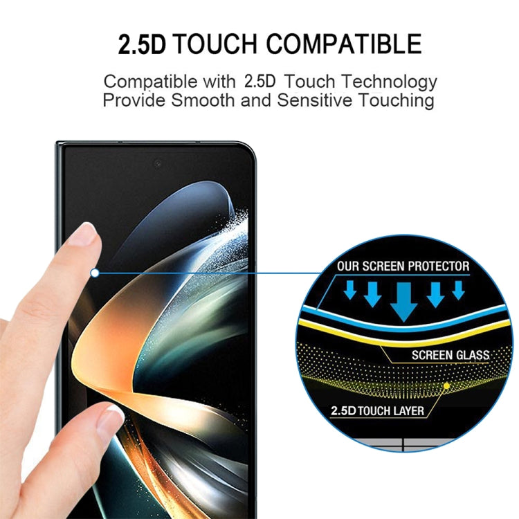 For Samsung Galaxy Z Fold4 5G / Galaxy W23 2pcs Full Glue Full Screen Tempered Glass Film with 2pcs Lens Protector
