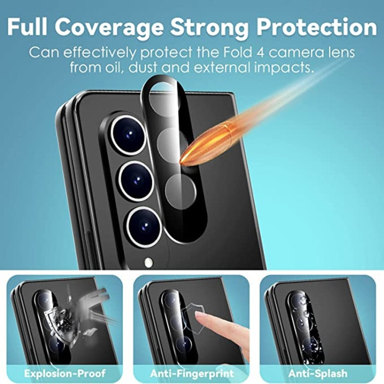 For Samsung Galaxy Z Fold4 5G / Galaxy W23 2pcs Full Glue Full Screen Tempered Glass Film with 2pcs Lens Protector