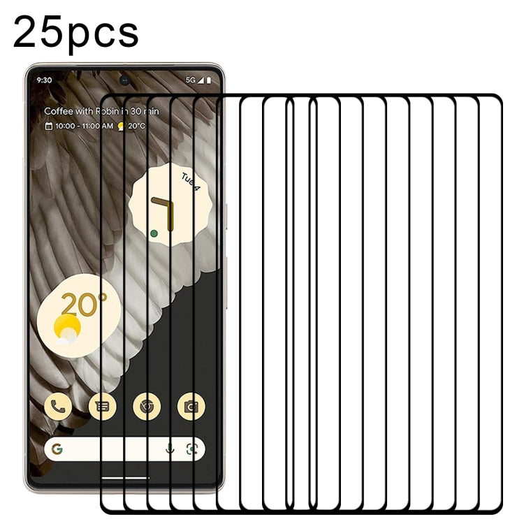 For Google Pixel 7 Pro 25pcs 3D Curved Edge Full Screen Tempered Glass Film