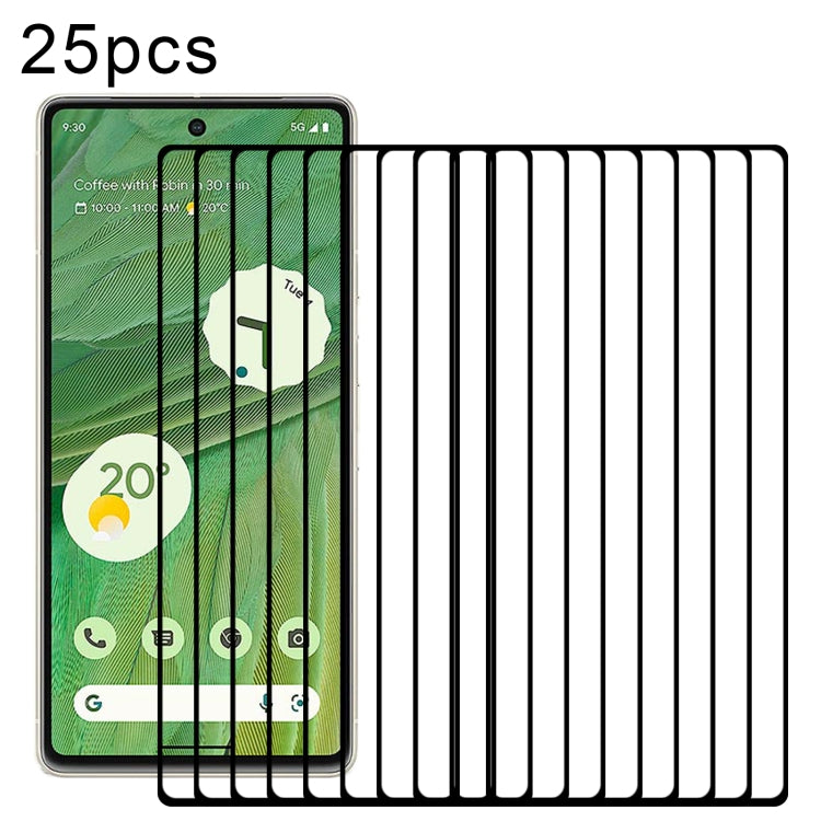 For Google Pixel 7 25pcs Full Glue Full Cover Screen Protector Tempered Glass Film