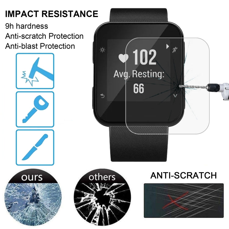 For Garmin Forerunner 35 2pcs Silicone Sport Watch Band with 2pcs Tempered Glass Film