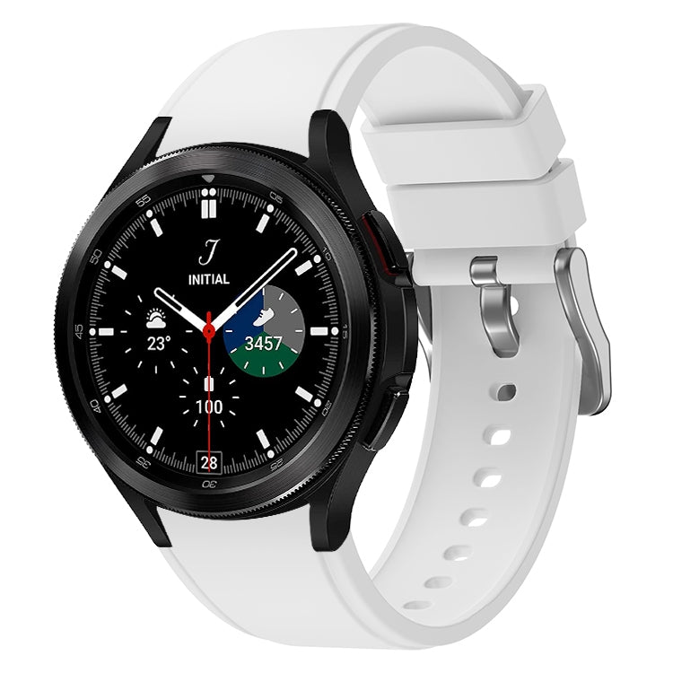 For Samsung Galaxy Watch4 Classic 46mm 2pcs Silicone Watch Band with 2pcs Tempered Glass Film