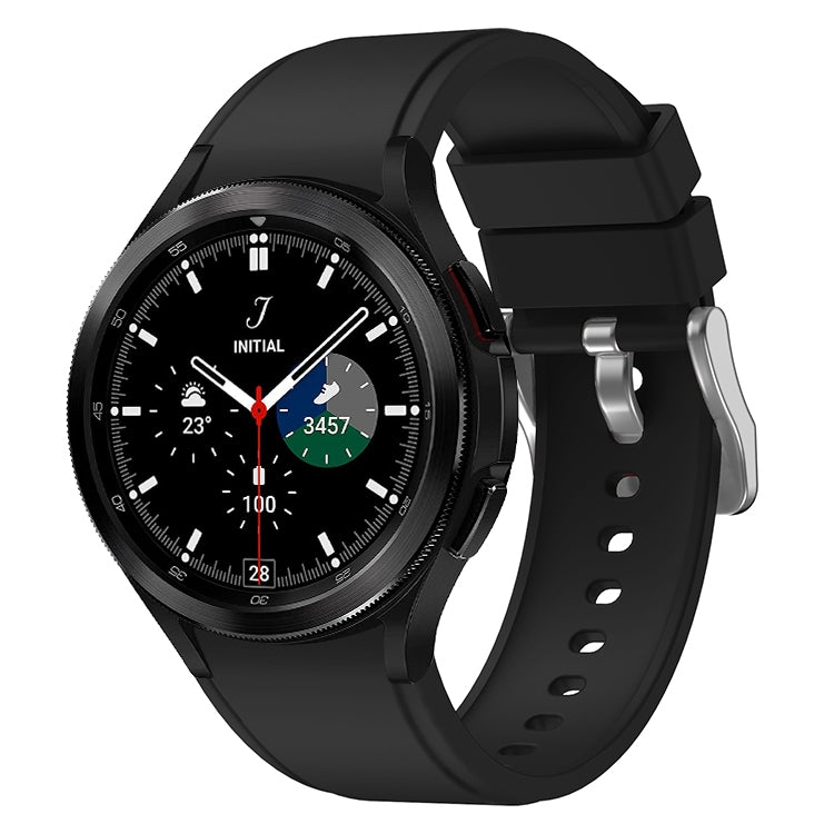 For Samsung Galaxy Watch4 Classic 46mm 2pcs Silicone Watch Band with 2pcs Tempered Glass Film