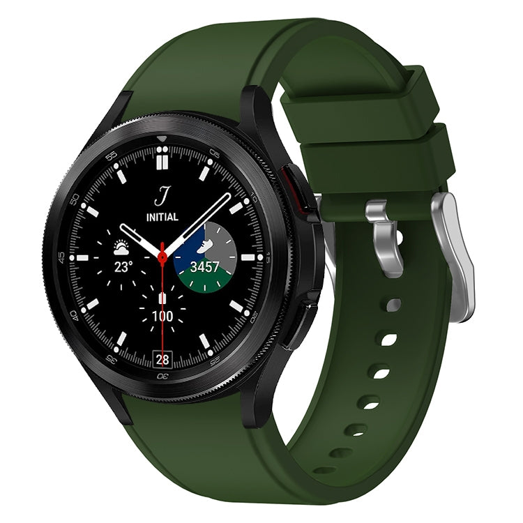 For Samsung Galaxy Watch4 Classic 46mm 2pcs Silicone Watch Band with 2pcs Tempered Glass Film
