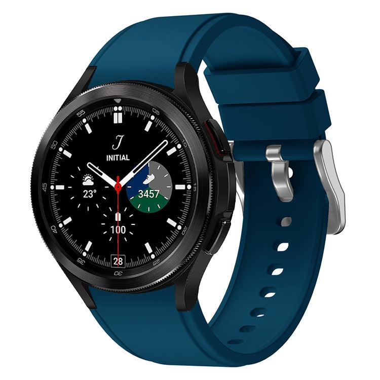 For Samsung Galaxy Watch4 Classic 46mm 2pcs Silicone Watch Band with 2pcs Tempered Glass Film